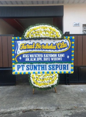 Papan Bunga Duka di Sukmajaya
