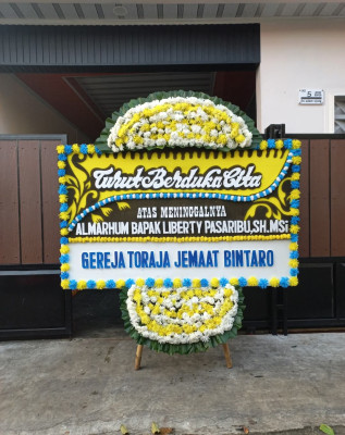 Papan Bunga Duka di Sukmajaya